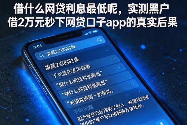 借什么网贷利息最低呢，实测黑户借2万元秒下网贷口子app的真实后果