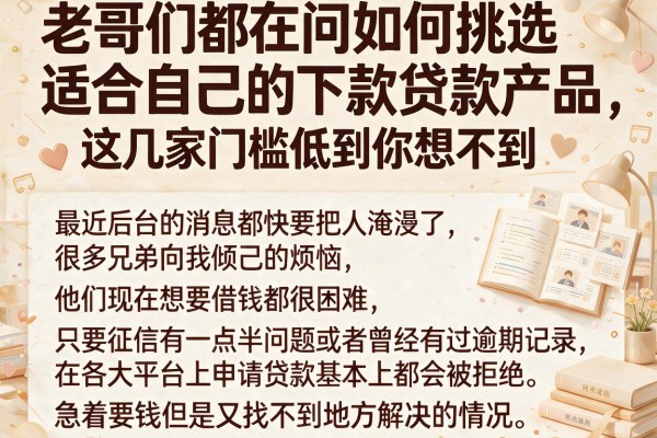 老哥们都在问如何挑选适合自己的下款贷款产品，这几家门槛低到你想不到