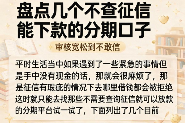 盘点几个不查征信能下款的分期口子，审核宽松到不敢信