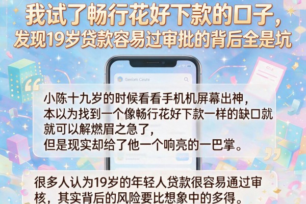 我试了畅行花好下款的口子，发现19岁贷款容易过审批的背后全是坑