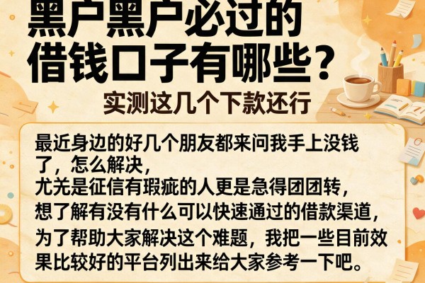 黑户黑户必过的借钱口子有哪些？实测这几个下款还行