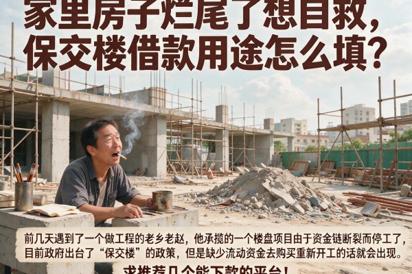 家里房子烂尾了想自救，保交楼借款用途怎么填？求推荐几个能下款的平台！