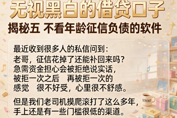 无视黑白的借贷口子，揭秘五个不看年龄征信负债的软件
