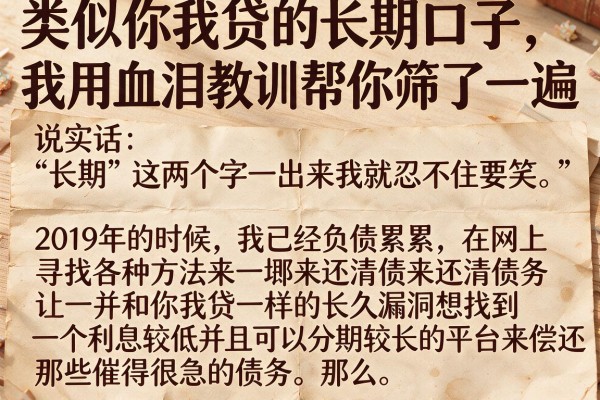 类似你我贷的长期口子，我用血泪教训帮你筛了一遍