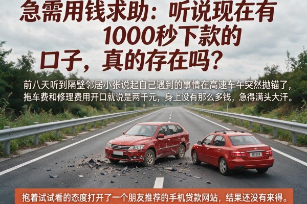 急需用钱求助：听说现在有1000秒下款的口子，真的存在吗？