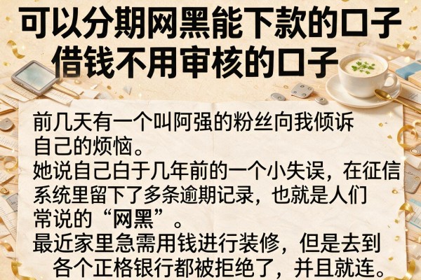 可以分期网黑能下款的口子，概括五个可以借钱不用审核的口子