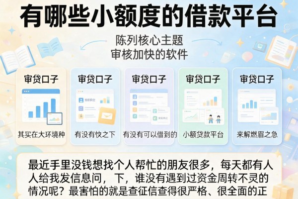 有哪些小额度的借款平台，陈列五个审贷口子审核加快的软件