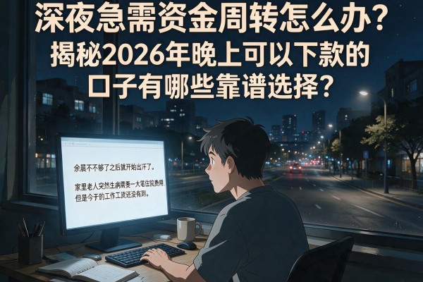 深夜急需资金周转怎么办？揭秘2026年晚上可以下款的口子有哪些靠谱选择？