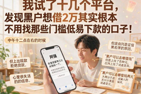 我试了十几个平台，发现黑户想借2万其实根本不用找那些门槛低易下款的口子