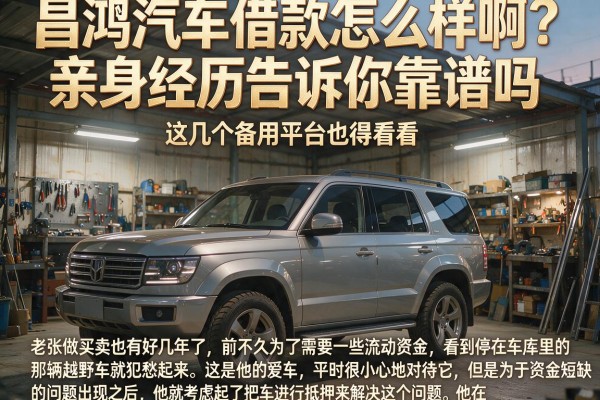 昌鸿汽车借款怎么样啊？亲身经历告诉你靠谱吗，这几个备用平台也得看看
