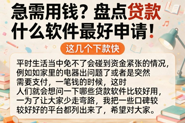 急需用钱？盘点贷款什么软件最好申请，这几个下款快