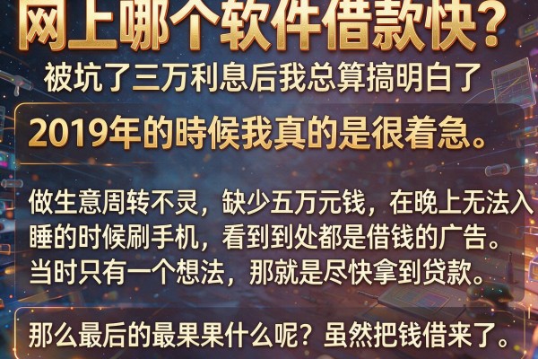 网上哪个软件借款快？被坑了三万利息后我总算搞明白了