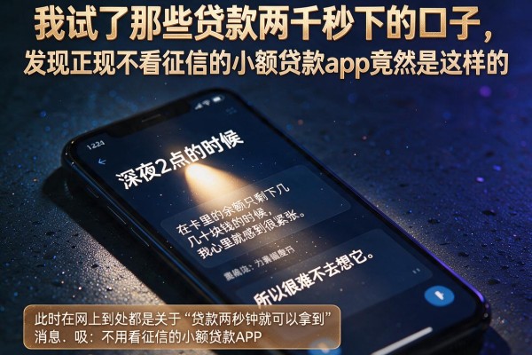 我试了那些贷款两千秒下的口子，发现正规不看征信的小额贷款app竟然是这样的