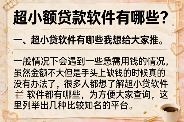 超小额贷款软件有哪些？整理了几个门槛比较低的