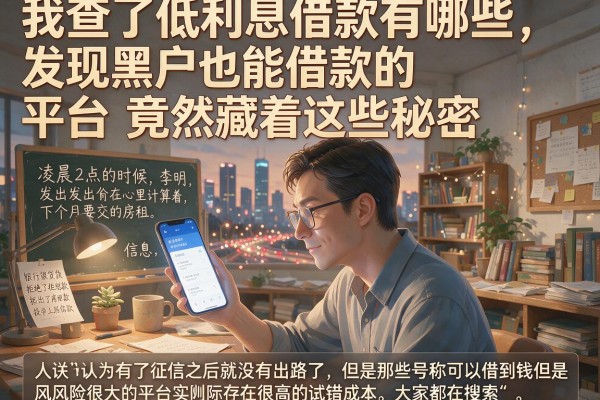 我查了低利息借款有哪些，发现黑户也能借款的平台竟然藏着这些秘密