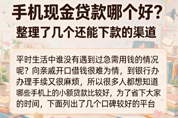 手机现金贷款哪个好？整理了几个还能下款的渠道