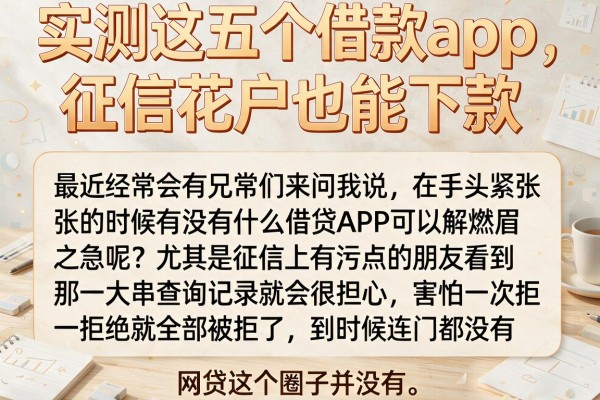 实测这五个借款app，征信花户也能下款