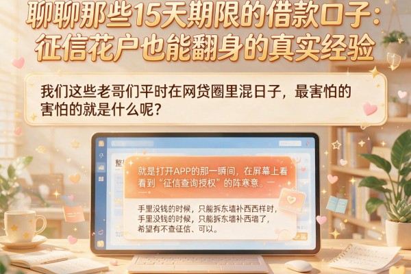 聊聊那些15天期限的借款口子：征信花户也能翻身的真实经验