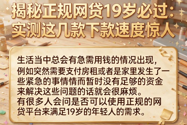 揭秘正规网贷19岁必过，实测这几款下款速度惊人