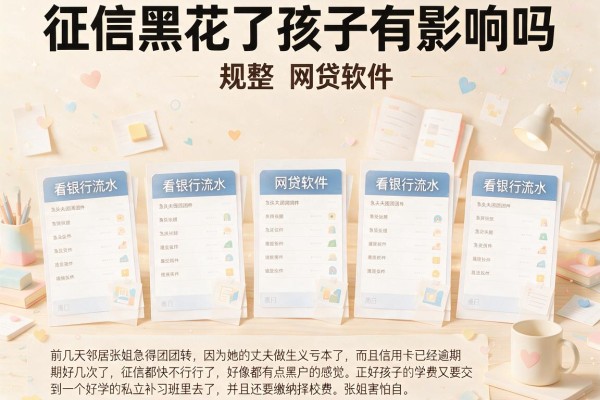 征信黑花了孩子有影响吗，规整五个看银行流水的网贷软件