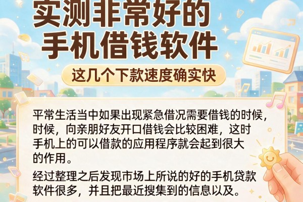 实测非常好的手机借钱软件，这几个下款速度确实快