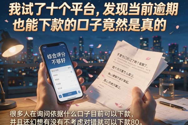我试了十个平台，发现当前逾期也能下款的口子竟然是真的