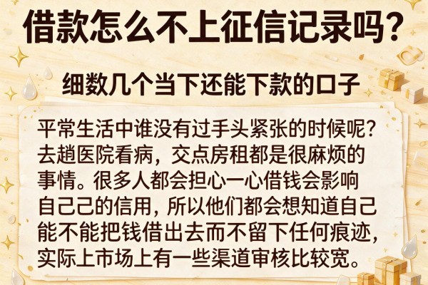 借款怎么不上征信记录吗?细数几个当下还能下款的口子