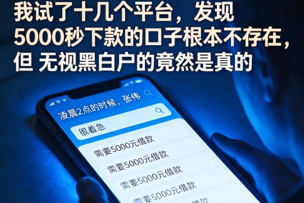 我试了十几个平台，发现5000秒下款的口子根本不存在，但无视黑白户的竟然是真的
