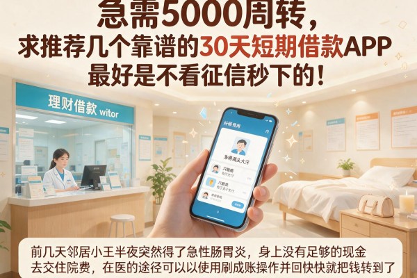 急需5000周转，求推荐几个靠谱的30天短期借款APP，最好是不看征信秒下的！