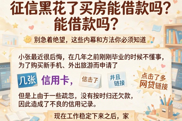 征信黑花了买房能借款吗？别急着绝望，这些内幕和方法你必须知道