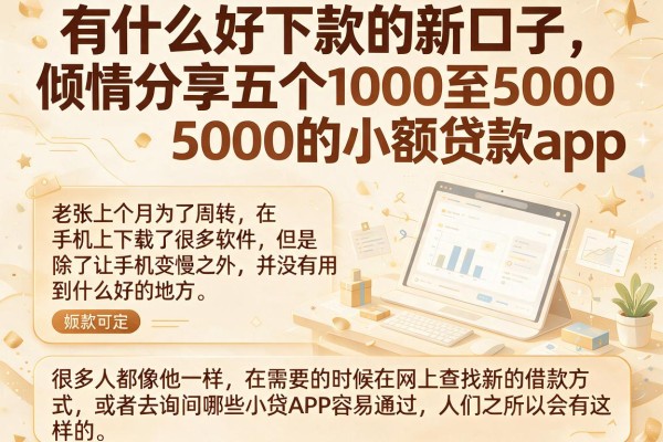 有什么好下款的新口子，倾情分享五个1000至5000的小额贷款app