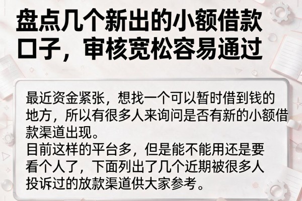 盘点几个新出的小额借款口子,审核宽松容易通过