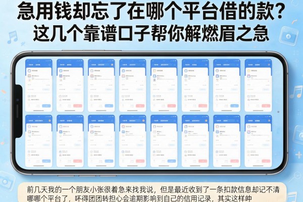 急用钱却忘了在哪个平台借的款？这几个靠谱口子帮你解燃眉之急