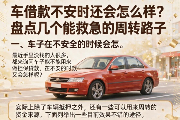 车借款不安时还会怎么样？盘点几个能救急的周转路子