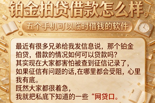 铂金拍贷借款怎么样，详细阐述五个手机可以临时借钱的软件