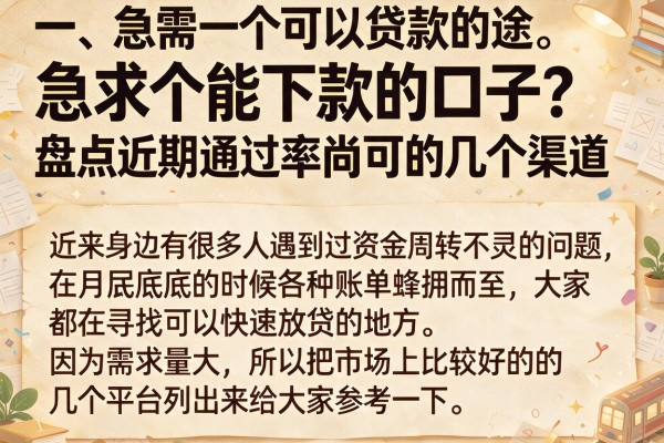 急求个能下款的口子？盘点近期通过率尚可的几个渠道