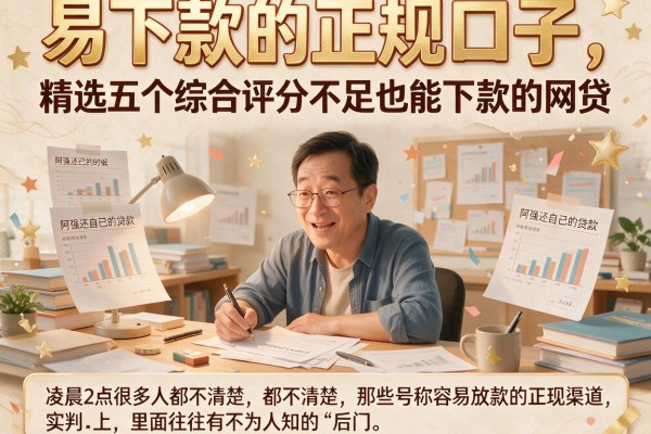易下款的正规口子，精选五个综合评分不足也能下款的网贷