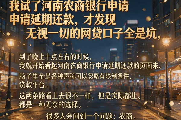 我试了河南农商银行申请延期还款，才发现无视一切的网贷口子全是坑
