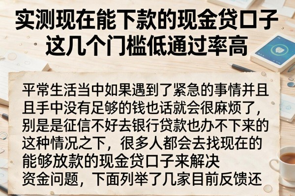 实测现在能下款的现金贷口子，这几个门槛低通过率高