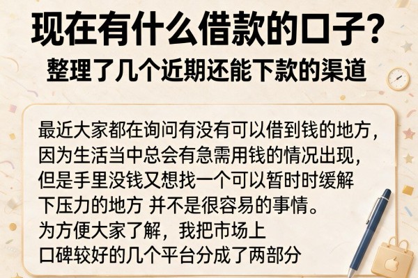 现在有什么借款的口子？整理了几个近期还能下款的渠道