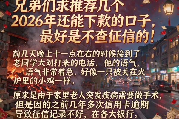 兄弟们求推荐几个2026年还能下款的口子，最好是不查征信的！