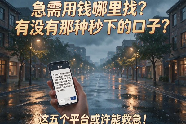 急需用钱哪里找？有没有那种秒下的口子？这五个平台或许能救急！