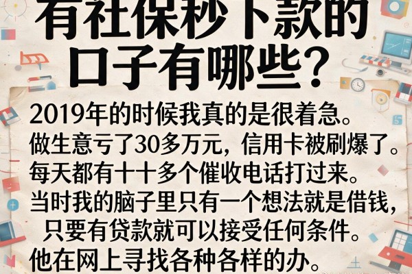 有社保秒下款的口子有哪些？被坑惨后我掏心窝说几句