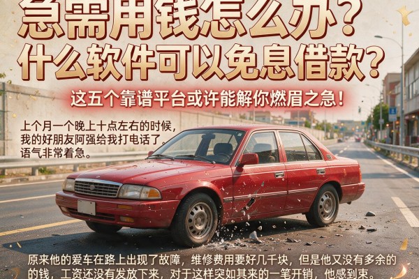 急需用钱怎么办？什么软件可以免息借款？这五个靠谱平台或许能解你燃眉之急！