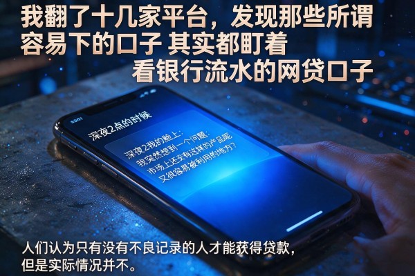 我翻了十几家平台，发现那些所谓容易下的口子其实都盯着看银行流水的网贷口子