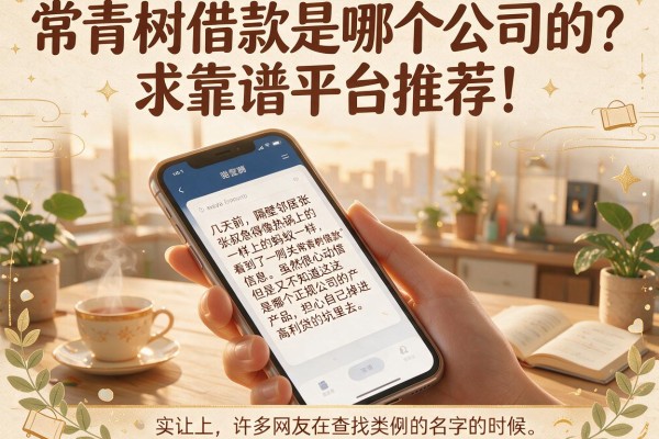 常青树借款是哪个公司的？求靠谱平台推荐！