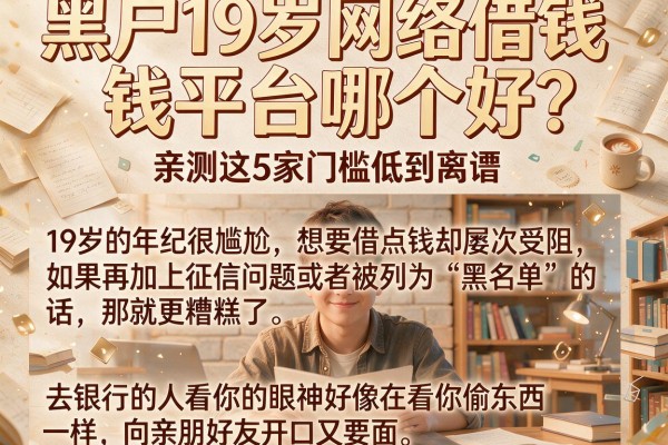黑户19岁网络借钱平台哪个好？亲测这5家门槛低到离谱