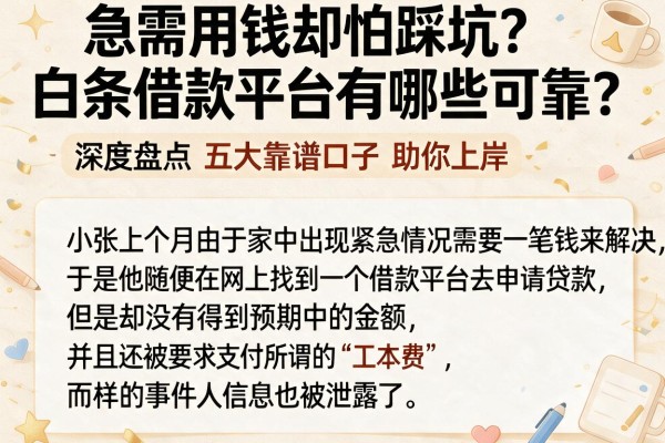 急需用钱却怕踩坑？白条借款平台有哪些可靠？深度盘点五大靠谱口子助你上岸