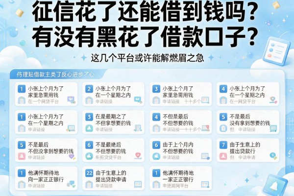 征信花了还能借到钱吗？有没有黑花了借款口子？这几个平台或许能解燃眉之急