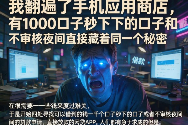 我翻遍了手机应用商店，发现那些号称有1000口子秒下的口子和不审核夜间直接放款的网贷app，其实都藏着同一个秘密